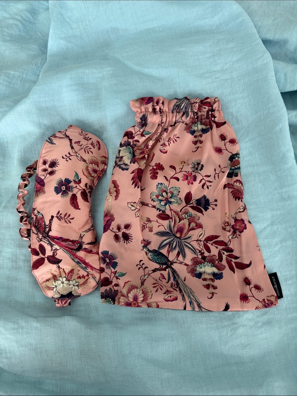 Liberty of London Pink Floral Sleep Mask and Pouch Set